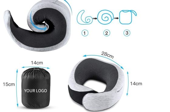 Mascarilla de ojos de espuma de memoria y cojín de reposo del cuello Conjunto de enfriamiento portátil almohada de viaje de diseño U