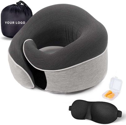 Mascarilla de ojos de espuma de memoria y cojín de reposo del cuello Conjunto de enfriamiento portátil almohada de viaje de diseño U