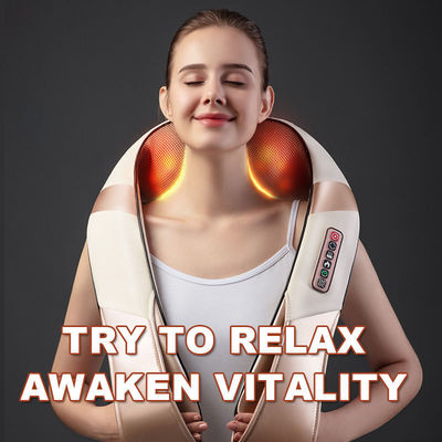 almohada de masaje de hombro y cuello en forma de U con calefacción y fisioterapia infrarroja