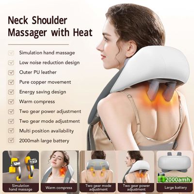 Aparato de masaje del cuello en forma de U Shiatsu Enclear la espalda Fatiga Calentamiento cervical Relajación