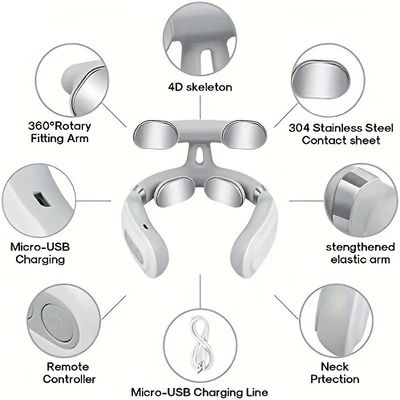 Masajeador de cuello para viajes personalizados de 5 kg con calefacción y pulso inteligentes