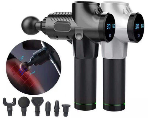 Pistola de masaje de músculo fascial de tejido eléctrico de vibración profunda con mango de gel de nano silicio
