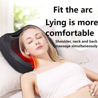 Electricidad Shiatsu Cuello hombro espalda almohada de masaje profundo con rodamiento de rodillado Calor 8W masajista