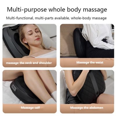 Electricidad Shiatsu Cuello hombro espalda almohada de masaje profundo con rodamiento de rodillado Calor 8W masajista