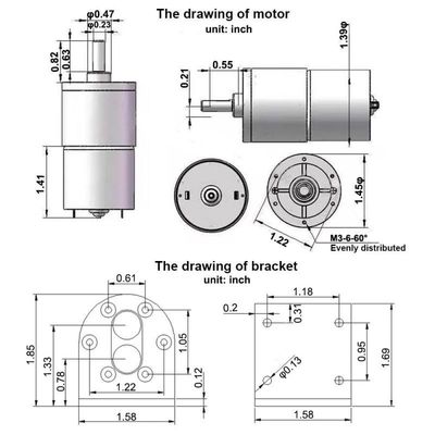 37 mm de diámetro caja de cambios motor de reducción de par grande duradero durante mucho tiempo 12V 150rpm