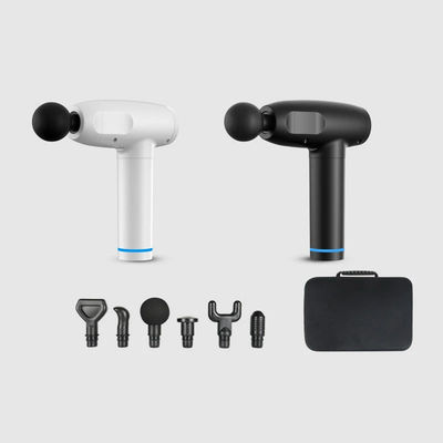 Mini pistola de masaje muscular con 6 cabezas de masaje y función de control de tiempo