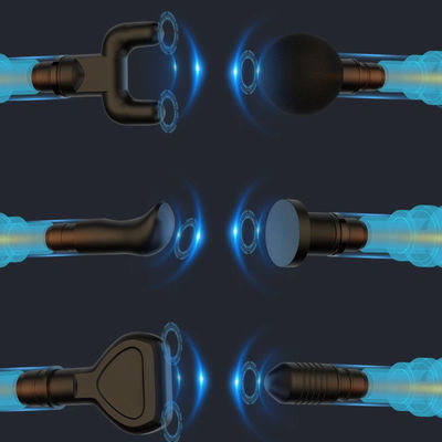 Mini pistola de masaje muscular con 6 cabezas de masaje y función de control de tiempo