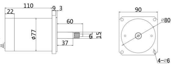 Velocidad ajustable y marcha atrás 24V 100W motor de corriente continua cepillado para maquinaria industrial negra