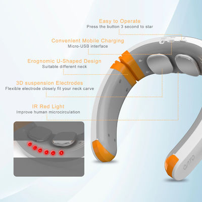 Dispositivo de masaje inteligente para el levantamiento del cuello con dos manos, calefacción LED y EMS 1kg