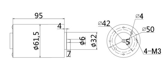 Motor eléctrico de corriente continua cepillado de 61 mm 24v 60W con marcha atrás hacia adelante YLP 80BL-154-3