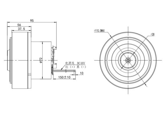 110 mm Diámetro 40000 rpm Motor de corriente continua sin escobillas para turbina eléctrica de 220v 85W