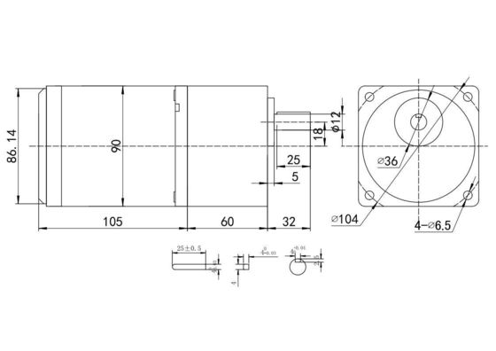 Tipo de caja de engranajes engranaje excéntrico de eje 40W 90mm 220V engranaje de espolón motor de cepillado AC para perforación de pared