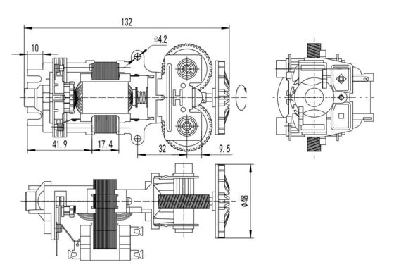 Motor universal de alta velocidad de una sola fase de 54 mm de corriente alterna 200W 110V 75dB