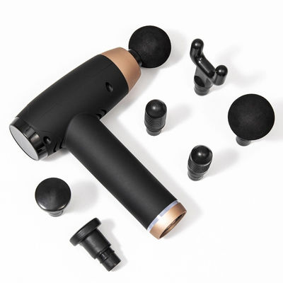 Arma de masaje eléctrico de tejido profundo con 6 cabezas 30 velocidades pantalla LCD y carga USB 1 kg