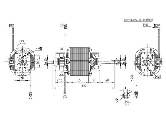 Dirección de rotación CCW y CW Motor CA monofásico para la máquina de caminadora de alta velocidad