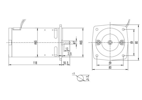 Motor AC de 150W 110V 220V totalmente cerrado con rotación inversa para la máquina de cinta de correr 65mm