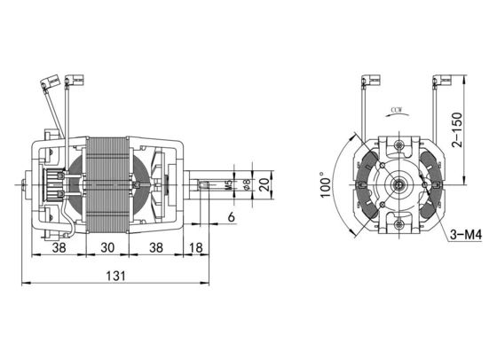 Motor de corriente alterna de eje roscado para cinta de correr profesional universal 110v 220v 300w 400w 500w