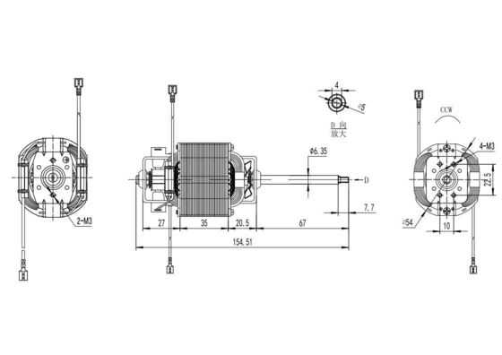 Motor eléctrico universal de 110v 220v CA para cinta de correr 300w 11000 rpm 12000 rpm 54mm 50/60Hz