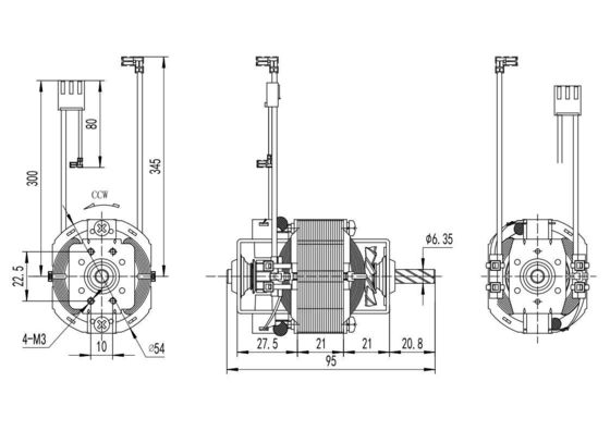 Velocidad 54mm Motor de diámetro totalmente cerrado Universal AC Motor para cinta de correr 110v 220v