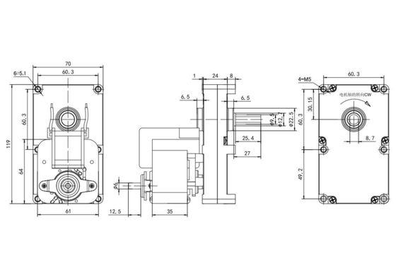 65dB Ruido 61mm 50w 100w 110v 220v 50Hz/60Hz Motor eléctrico de corriente alterna para la máquina de caminadora
