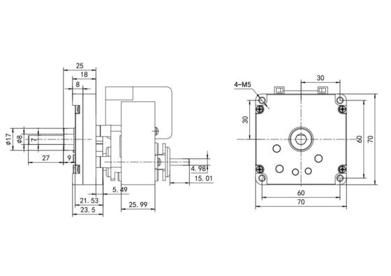 Motor de caminadora de alto par Bajo ruido 110V 61mm AC Motor eléctrico con eje D