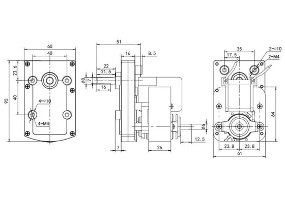 Motor de CA asíncrono para cinta de correr 20w 110V/220V Baja RPM Alto par sombreado