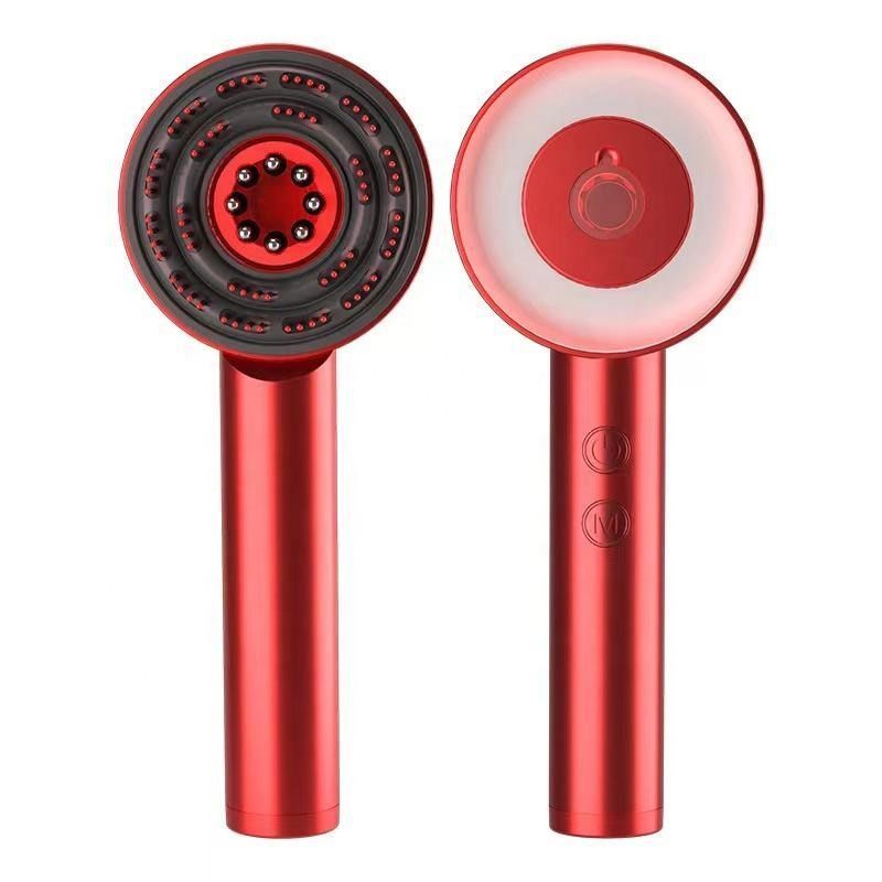 Aparatos de masaje por vibración de luz de plata roja para el crecimiento del cabello y la salud del cuero cabelludo