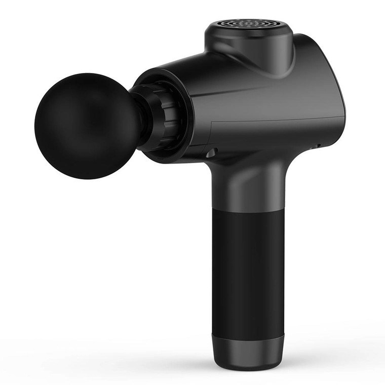 Masaje corporal relajante con una pistola fascial, masajeador de tejido profundo y 16,8V/24V de voltaje.