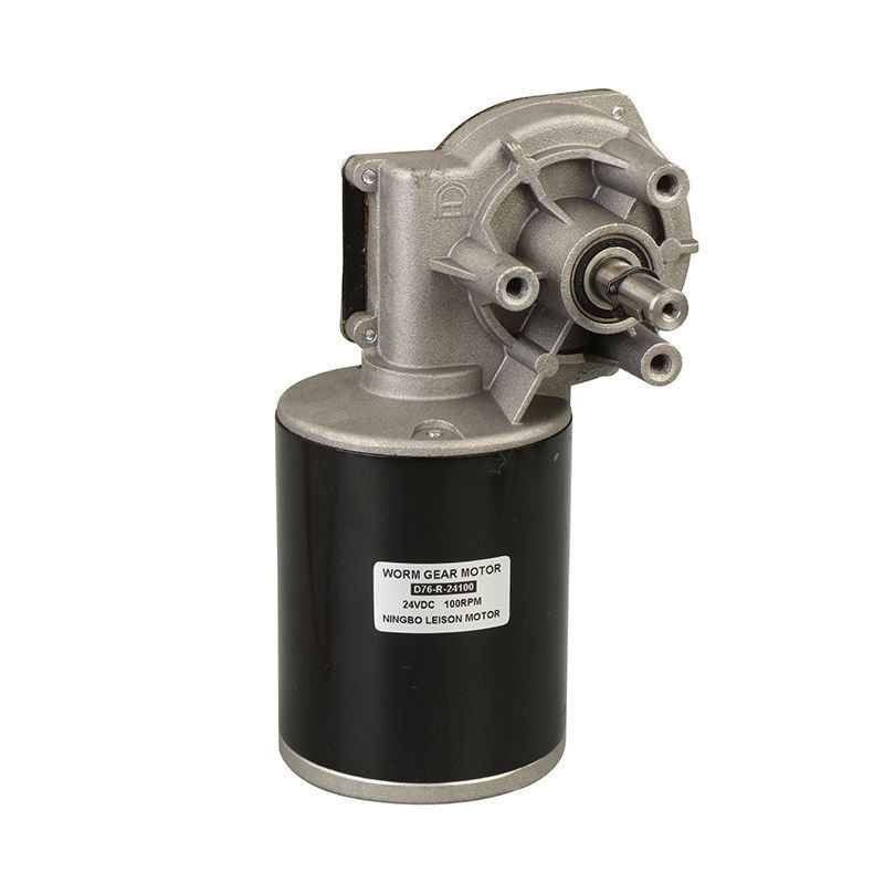 Motor de engranajes de corriente continua de 76MM 12V 200W Eje de ángulo recto 80RPM 90 grados Caja de engranajes de gusano